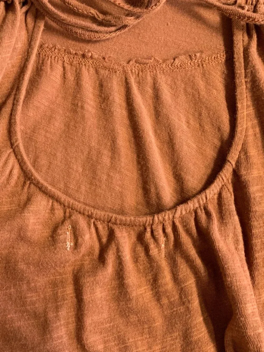 Free People Sundae Tunic Top M Ginger Snap Low Back Boho Cotton Tee